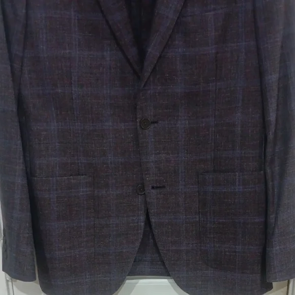 Nordstrom Black and Gray Sport Coat with Windowpane Pattern